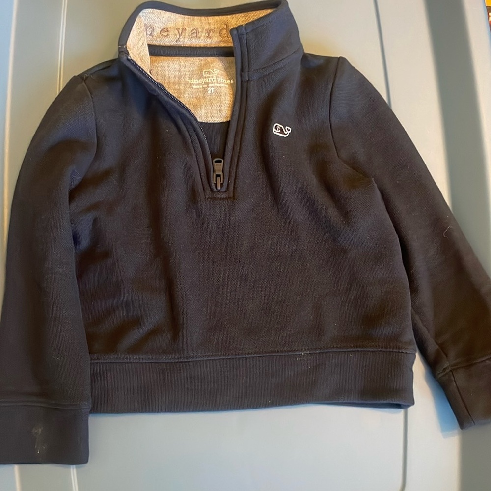 Navy vineyard vines half zip sweater